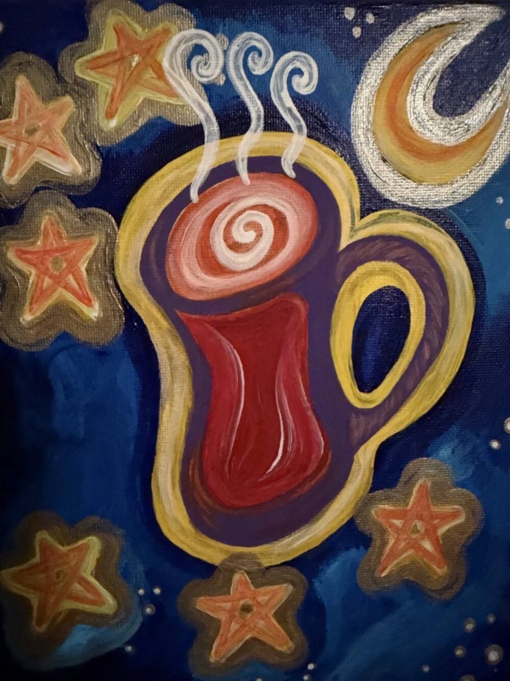 Art By Ella Lost 8X10 Canvas Celestial Chai Latte Whimsigoth BOHO Y2K 90's Witch